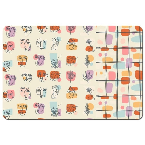 Benjamin Tate Design Various Faces, Leaves and Flowers, Abstract shapes (Placemat)