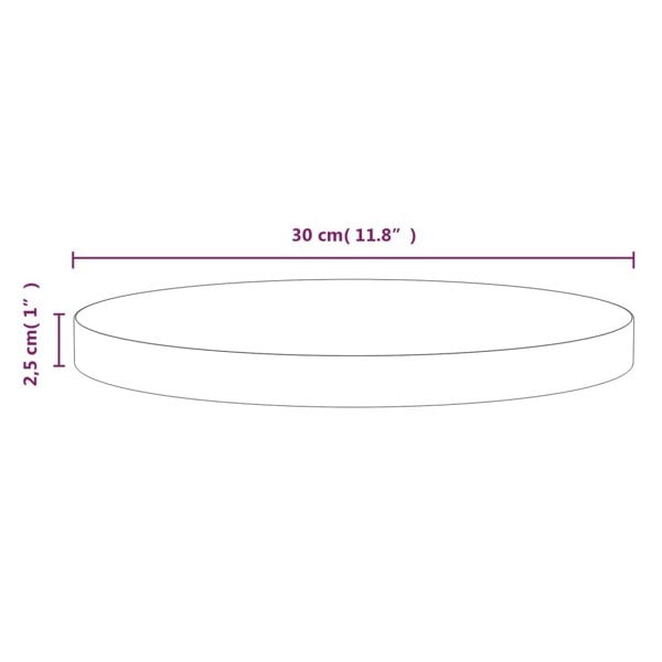 Berkfield Table Top White Ì÷30x2.5 cm Solid Wood Pine