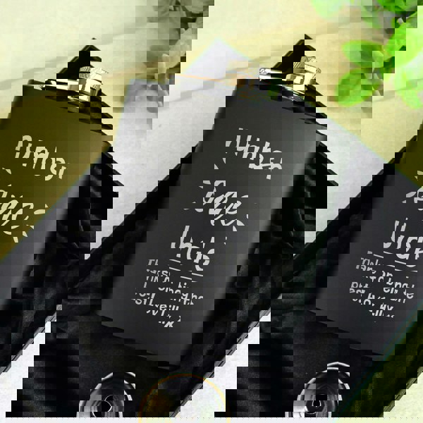 Personalised Memento Company Personalised Number One Black Hip Flask