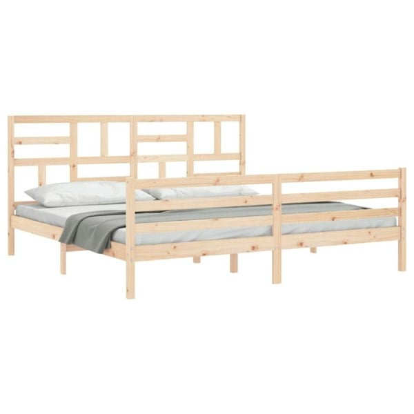 Berkfield Bed Frame with Headboard 200x200 cm Solid Wood