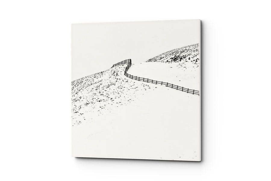 minimal snow landscape print on canvas