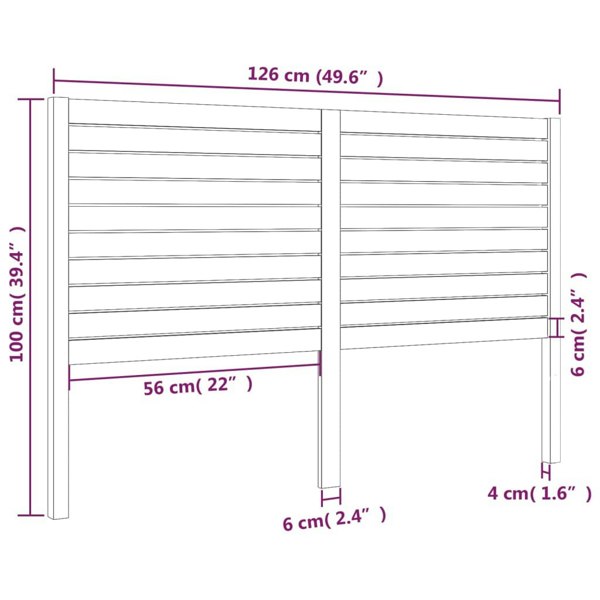 Berkfield Bed Headboard 126x4x100 cm Solid Wood Pine