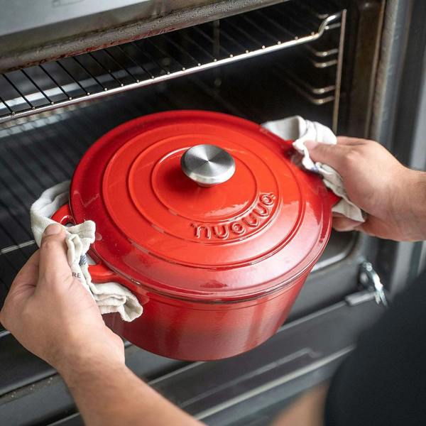 Sourdough By The Sea Large Dutch Oven Cast Iron Casserole Cooking Pot with Lid 4.7L for Sourdough Breadmaking