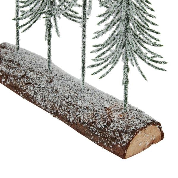 Hill Interiors Wood Spindle Tree Decoration - Brown/Green/White - 