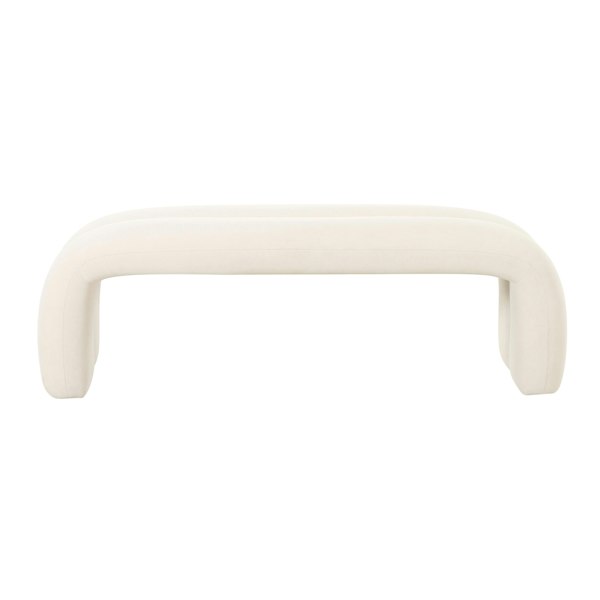 Furniture Edit Leigh Cream Velvet Channeled Bench