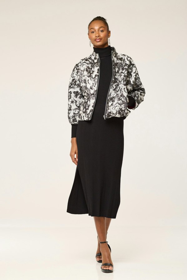 Lioness by TF Monochrome Paint Brush Brocade Jacket