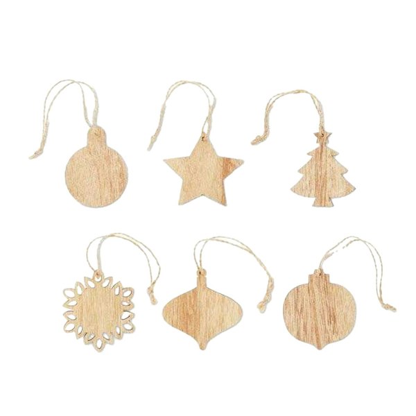 MidOcean Chriset Wooden Hanging Ornament (Pack of 6) - Wood