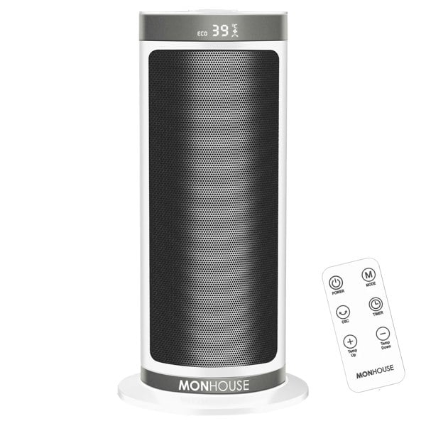 MONHOUSE 2000W Energy Efficient Electric PTC Portable Heater 12H Timer - 40cm