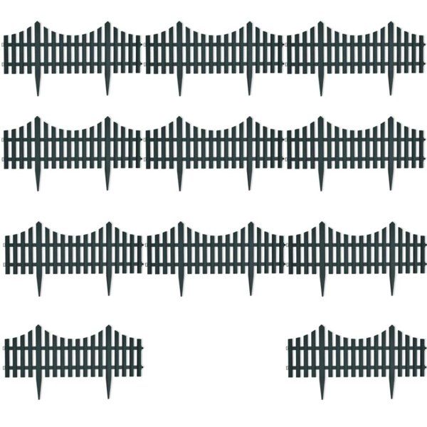 Berkfield 17 pcs Lawn Dividers 10 m Green