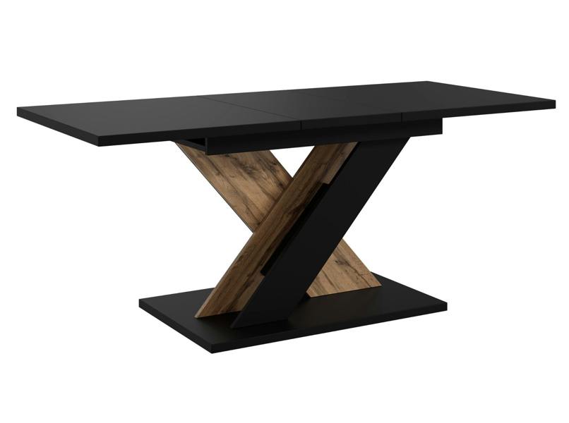 PHD Furniture TOXX Extendable Dining Table 120–160cm – Black & Wotan Oak Effect