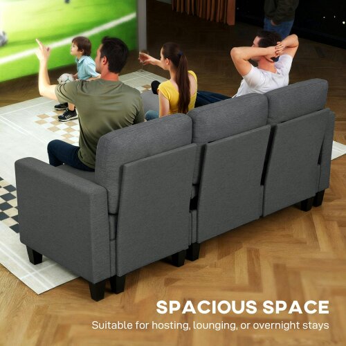 Wyld Haus Lulo Dark Grey Fabric Upholstered 3 Seater Sofa Bed With Storage