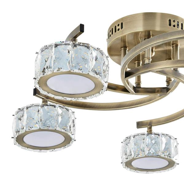Pagazzi Lighting Dilan 5 Light Antique Brass LED Semi Flush Ceiling Light