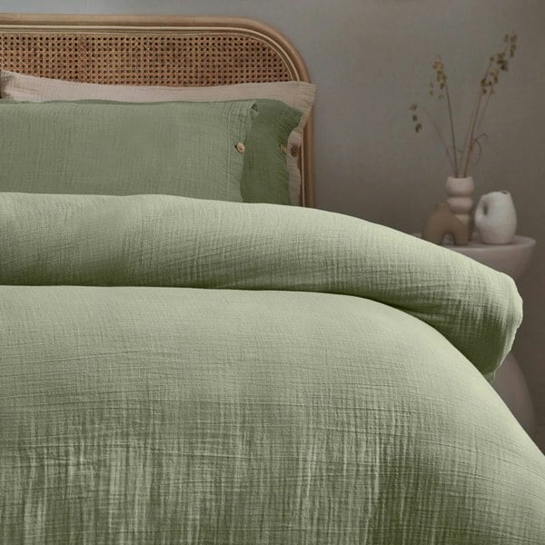 Yard Lark Muslin Cotton Duvet Cover Set - Eucalyptus