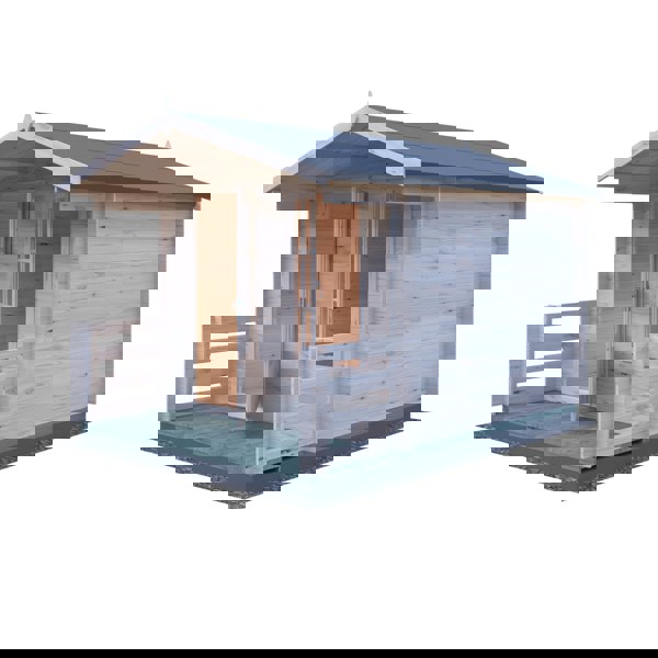 Shire Maulden with verandah 9x9 Log Cabin 19mm interlock Cladding - Best Shed