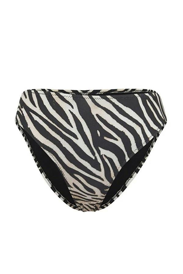 WOVCOR Zebra Pattern Regular Waist Bikini Bottom