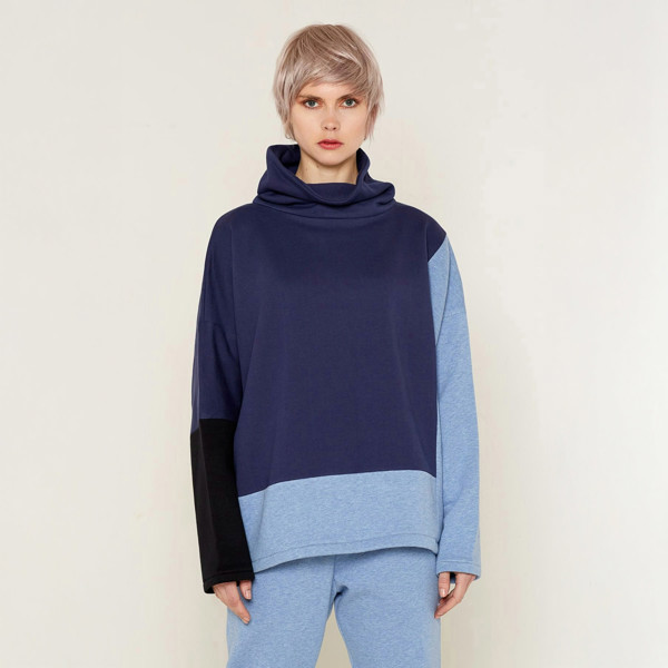 Bo Carter Neptune Cotton Fleece Jumper - Blue