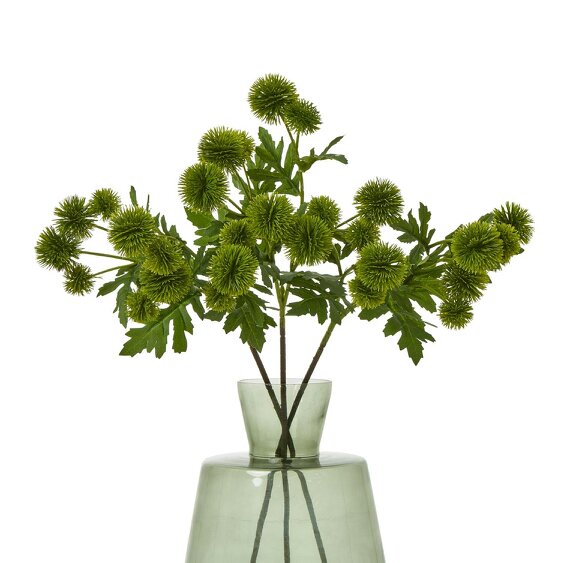 Wyld Haus Set of 3 Artificial Flowers Green Globe Thistle Sprays