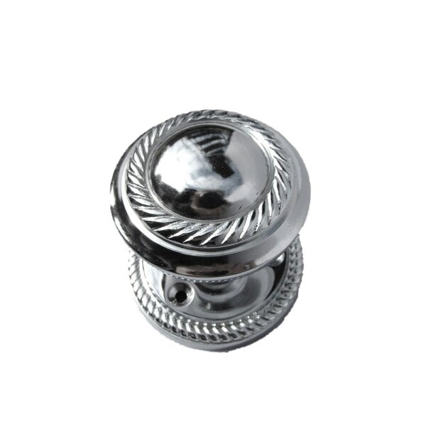 EDH Door Hardware Polished Chrome Georgian Round Door Knobs with Tubular Latch – 1 Pair