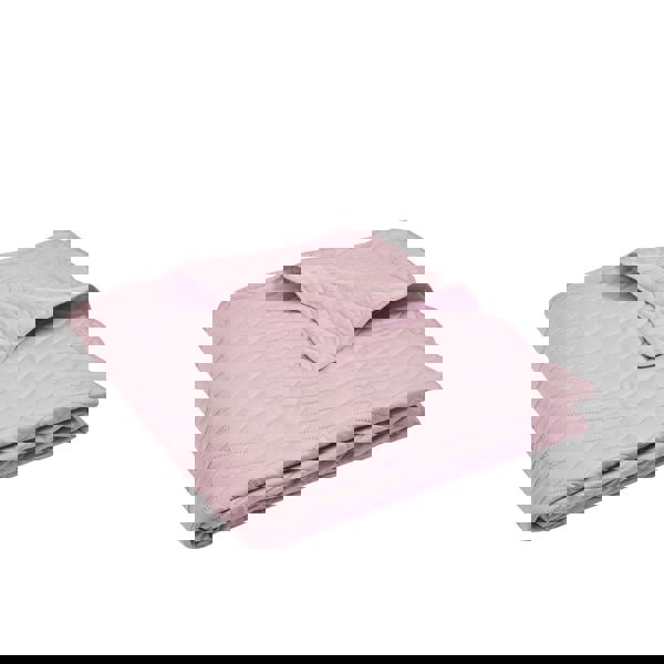 Catherine Lansfield Scallop Waves Quilted Bedspread Pink