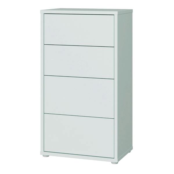 Alice Springs Tall 4 Drawer Chest with Push-to-Open Drawers in Light Grey