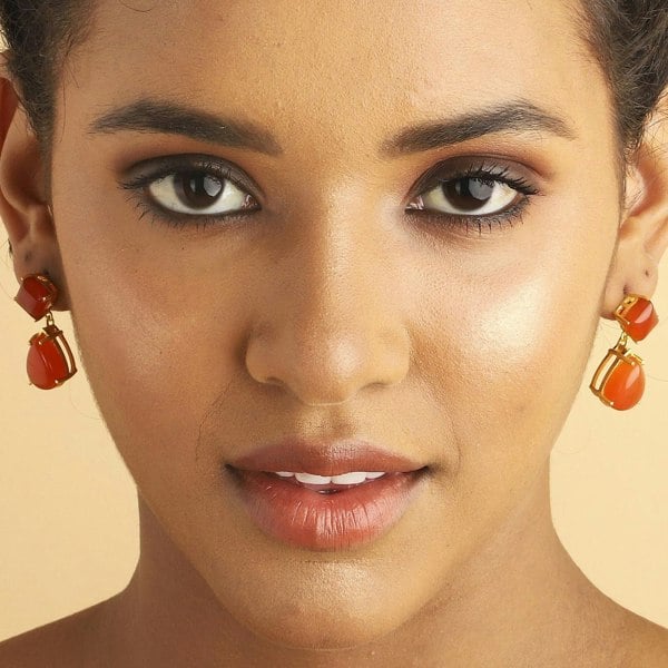 "Scarlet Flame" Carnelian Stone Earring - Lila Rasa