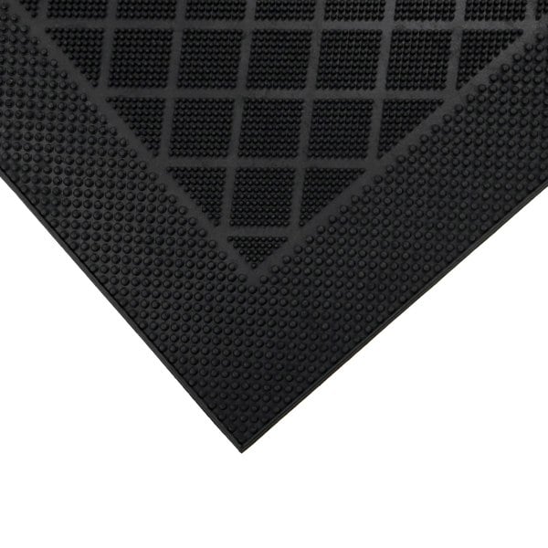 JVL Harlequin Scraper Rubber Pin Doormat, 40x60cm, Black