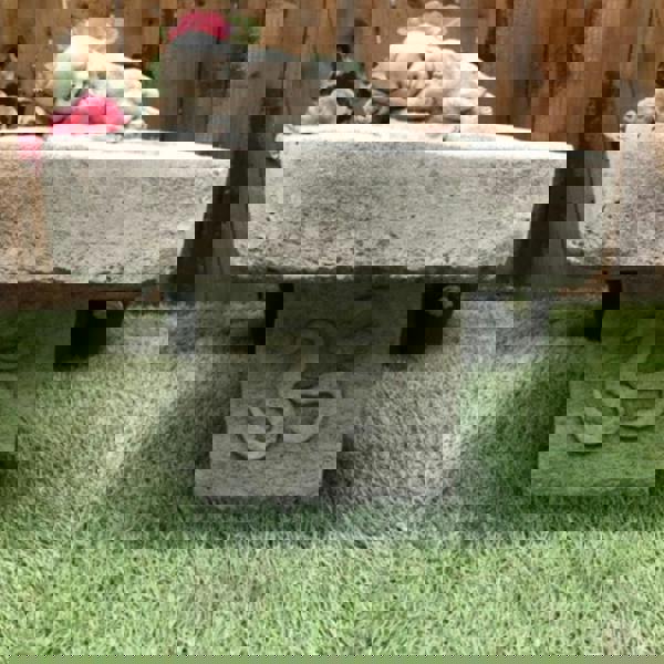 Stone Cast Small Birdbath Monk Buddha