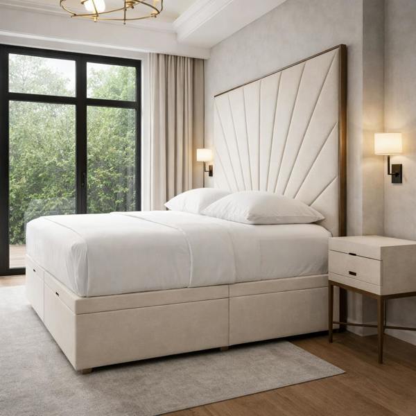 Great British Beds Mercer Divan Ottoman with Contrast Piping