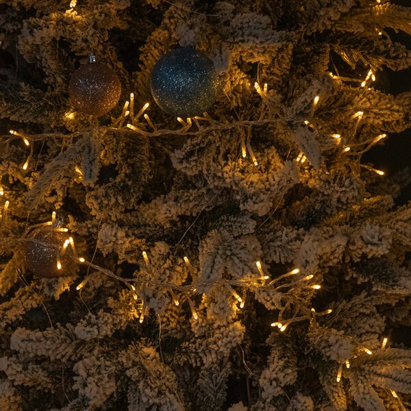 Samuel Alexander 9.3m 720 LED Christmas Cluster String Lights with Timer in Vintage Gold on Clear Cable