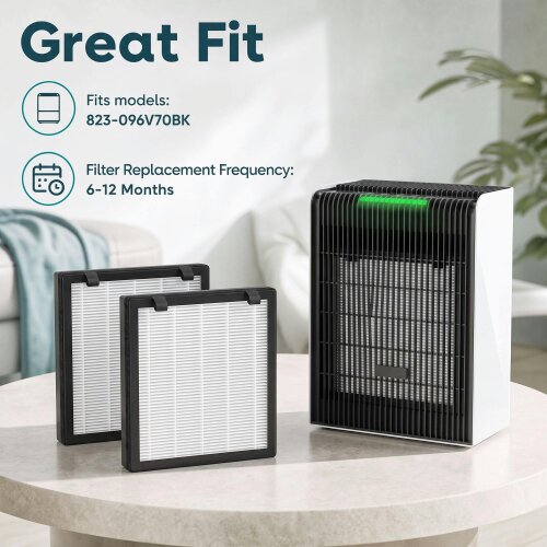 HOMCOM H13 True HEPA Replacement Filter for Air Purifier (823-096), 2 Pack