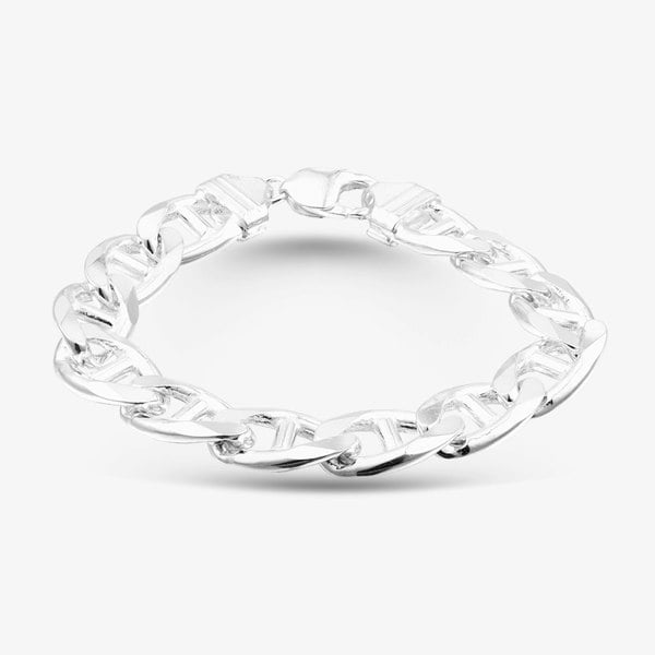 T. H. Baker Sterling Silver Flat Rambo Chain Bracelet 8.26.0604