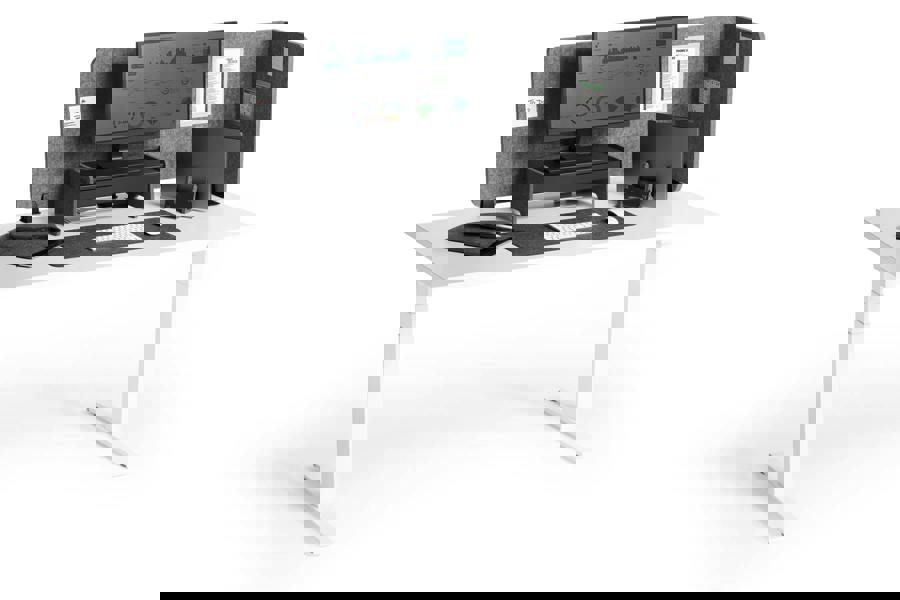 Durable Felt Desk Divider Panel | Visual Acoustic Privacy Partition 160cm | Grey