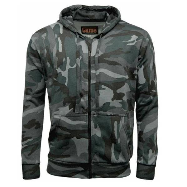 Game Camo Zip Up Hoodie in Midnight Camo, ideal for night time concealment and stealth operations