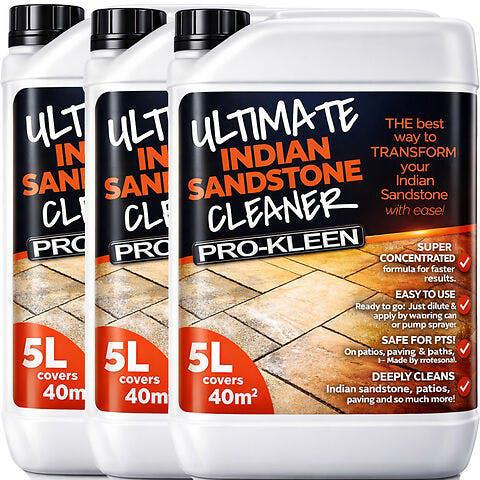 ProKleen Pro-Kleen Ultimate Indian Sandstone Cleaner Removes Dirt, Grime, Black Spots, Stains & More Restores Colour Child & Pet Safe 15L
