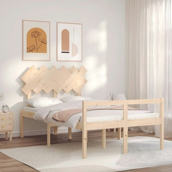 Berkfield Bed Frame with Headboard 120x200 cm Solid Wood
