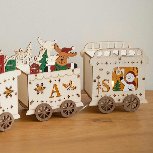 Samuel Alexander 38cm Battery Powered Santa's Express Wooden Christmas Light Up Decoration