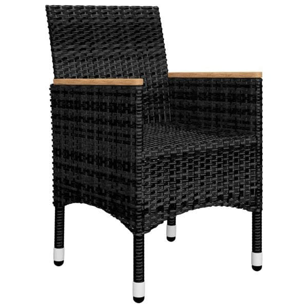 Berkfield 5 Piece Garden Dining Set with Cushions Black