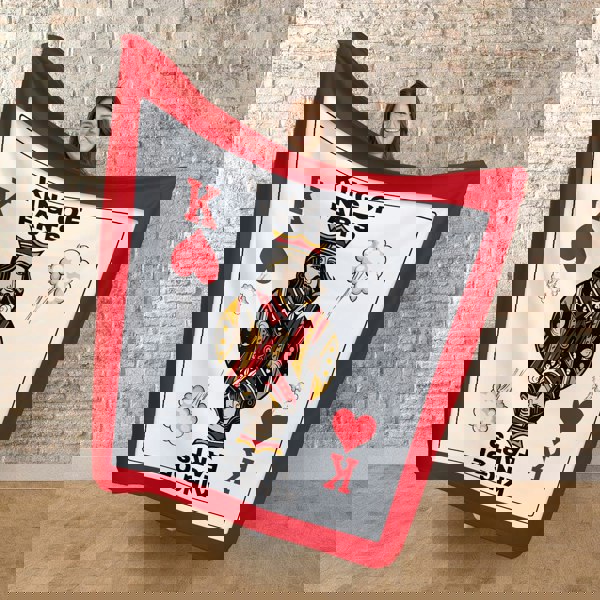 BritishmadeGifts King of Farts Card - Luxury Fleece Blanket 150cm X 150cm