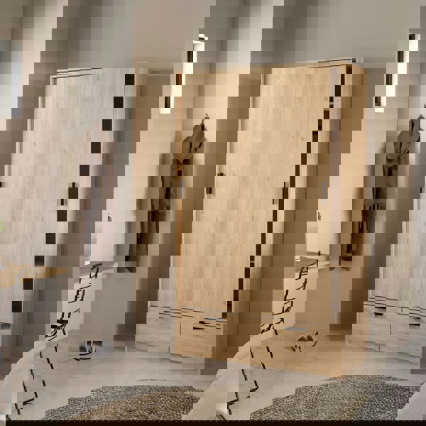 Furniture To Go Line Wardrobe with 2 Doors + 2 Drawers in Jackson Hickory Oak