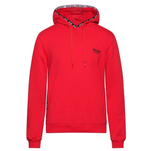 Moschino Brand Taped Hood Hoodie - Red