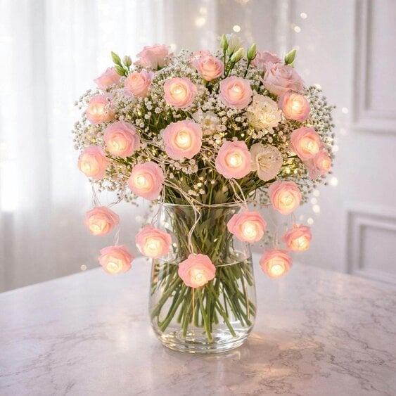 Neo Pink Rose 20 LED String Fairy Lights