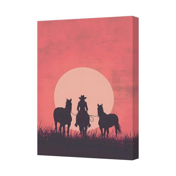 Benjamin Tate Design Three Horses Silhouette at Sunset Canvas Art Print Wall Decor