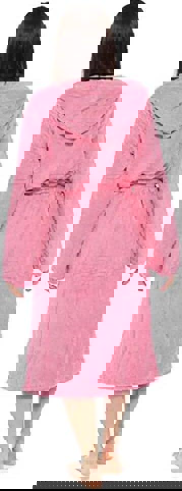 KAV Super Soft 100% Cotton Womens Hooded Towelling Bath Robe - Ladies Hooded Towel Robes for Housecoat, Nightwear, Lounge Wears with Pockets and Belt