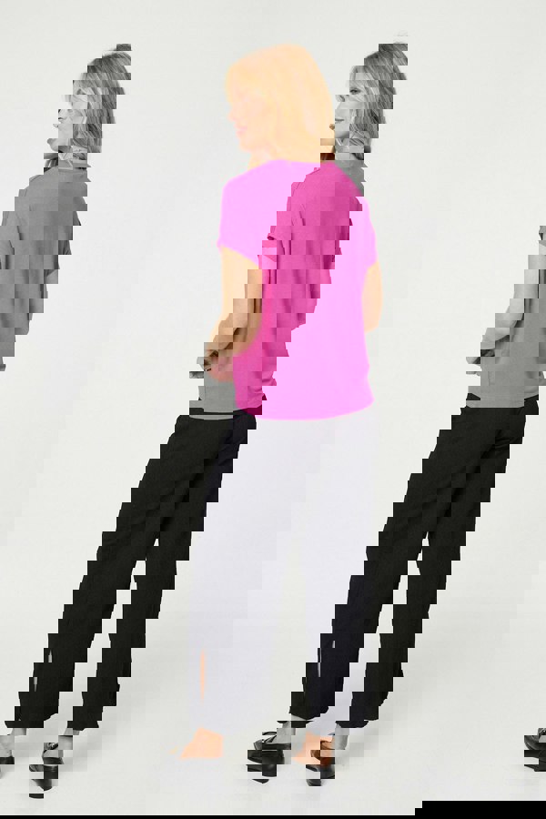 Purple | Plain Short Sleeve Boxy T-Shirt