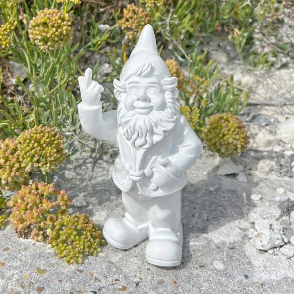 Stoobz White Middle Finger F**k You Garden Gnome 20cm