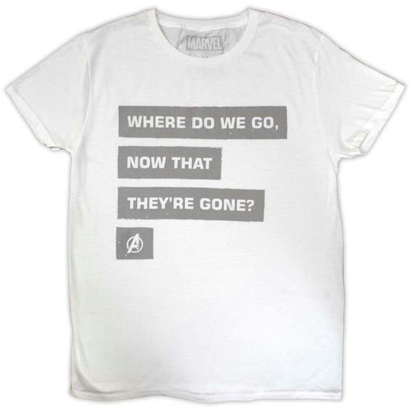 Marvel Comics Unisex T-Shirt: Avengers Now That They're Gone (White)