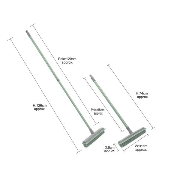 JVL Rubber Broom - Green