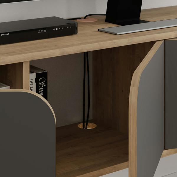 Decortie Spark Modern TV Unit Multimedia Centre with Storage Cabinet 180cm Width