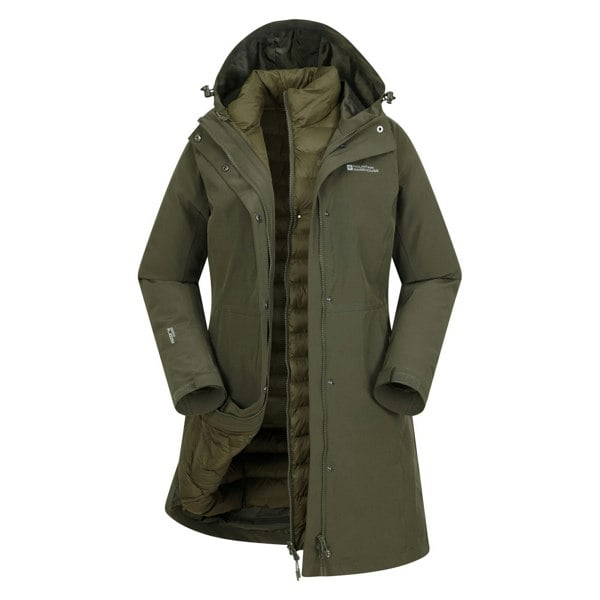 Mountain Warehouse Womens/Ladies Alaskan Long 3 in 1 Jacket - Khaki Green