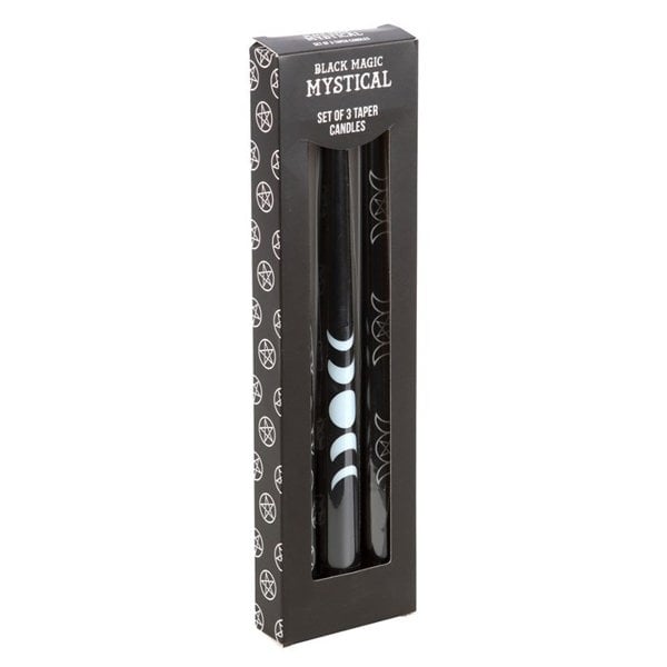 Serano Set of 3 Black Magic Mystical Taper Candles